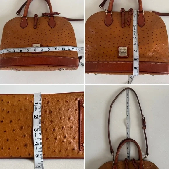 Dooney & Bourke Ostrich Zip Zip Satchel Bag Shoulder Crossbody Leather Old Money - Picture 15 of 16